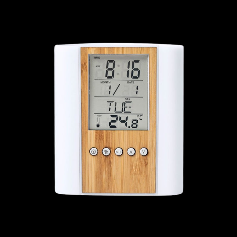Wooden Pen Stand With Clock