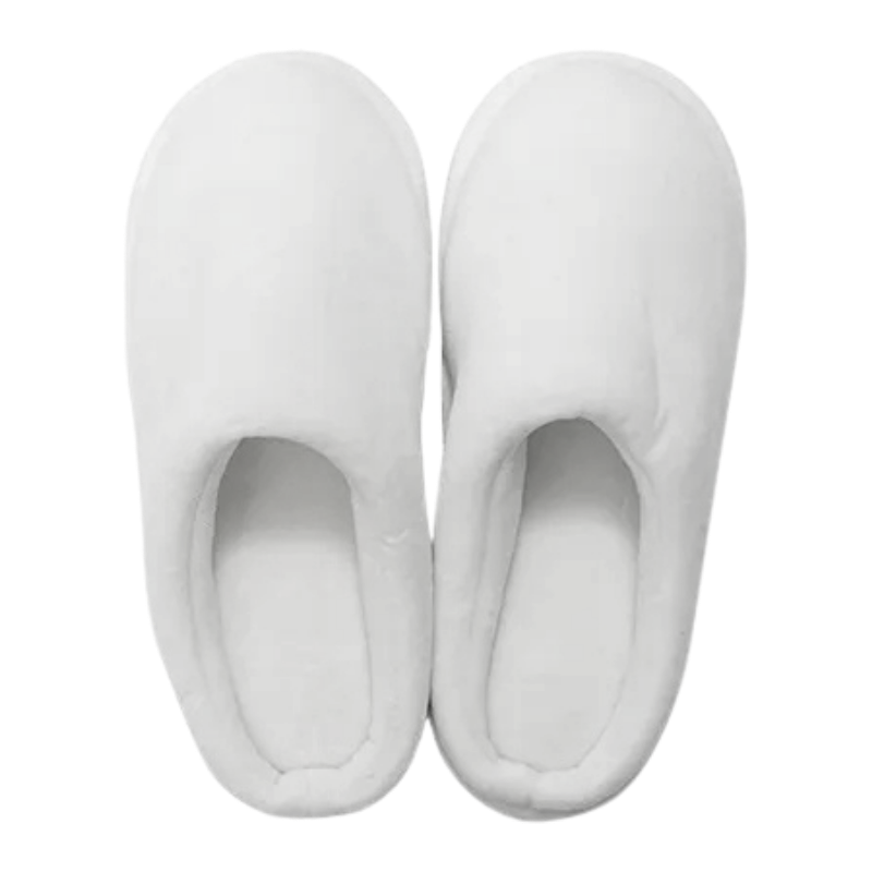 Customized Kids Fuzzy Close Toe Full White Slippers
