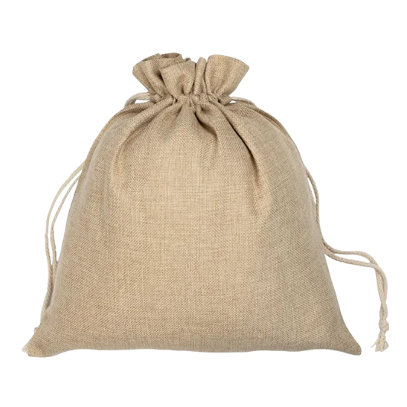 Customized burlap drawstring bag