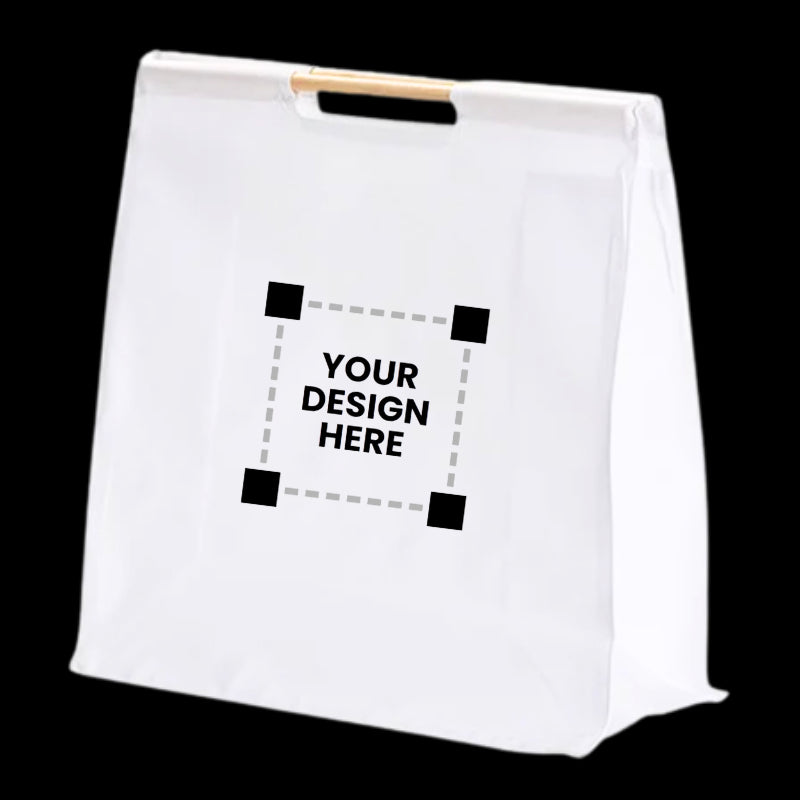 Customized tote bag with 2 wooden handles