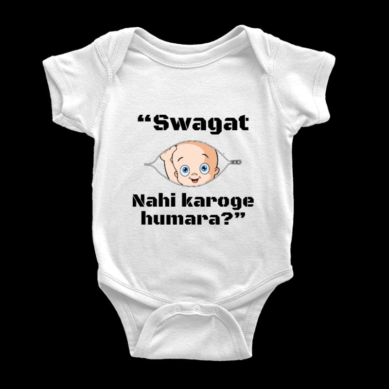 "Swagat Nahi Karoge Humara?" Baby Onesie