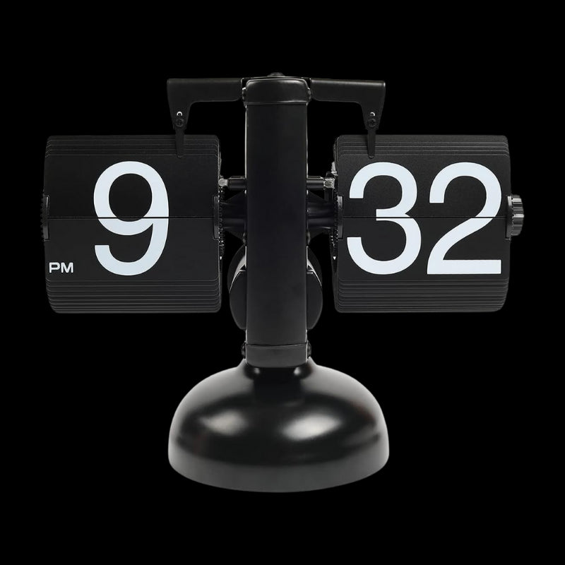 Black retro flip clock