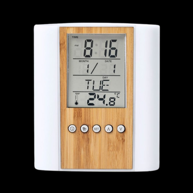 Bamboo wood led digital clock