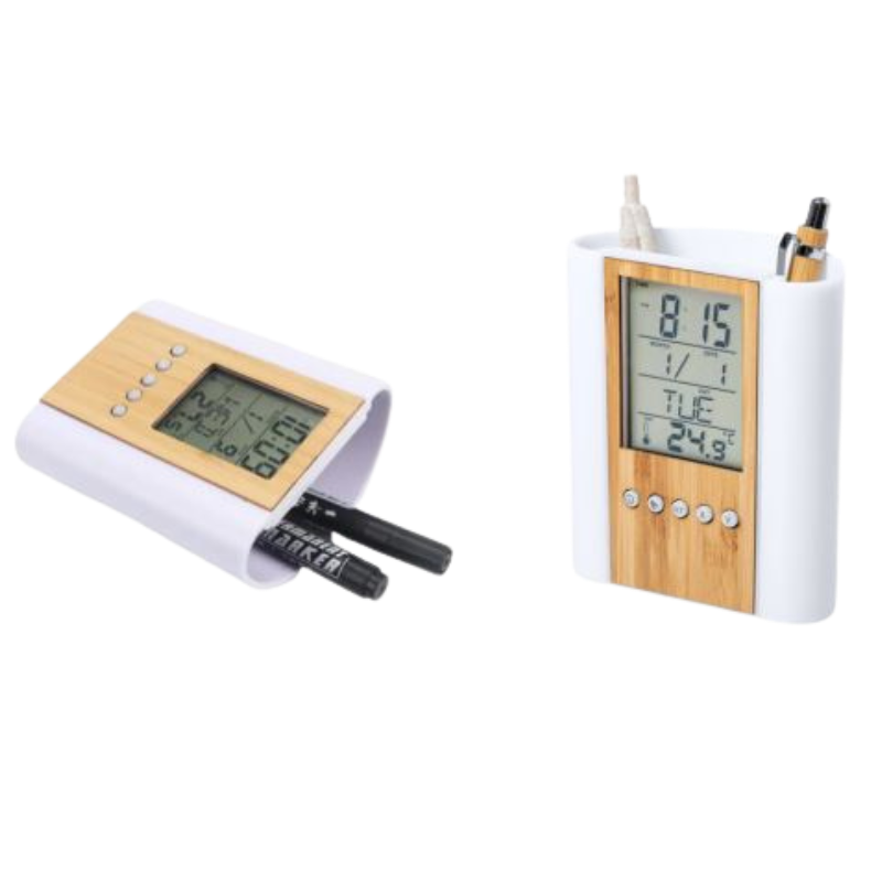 Bamboo wood led digital clock