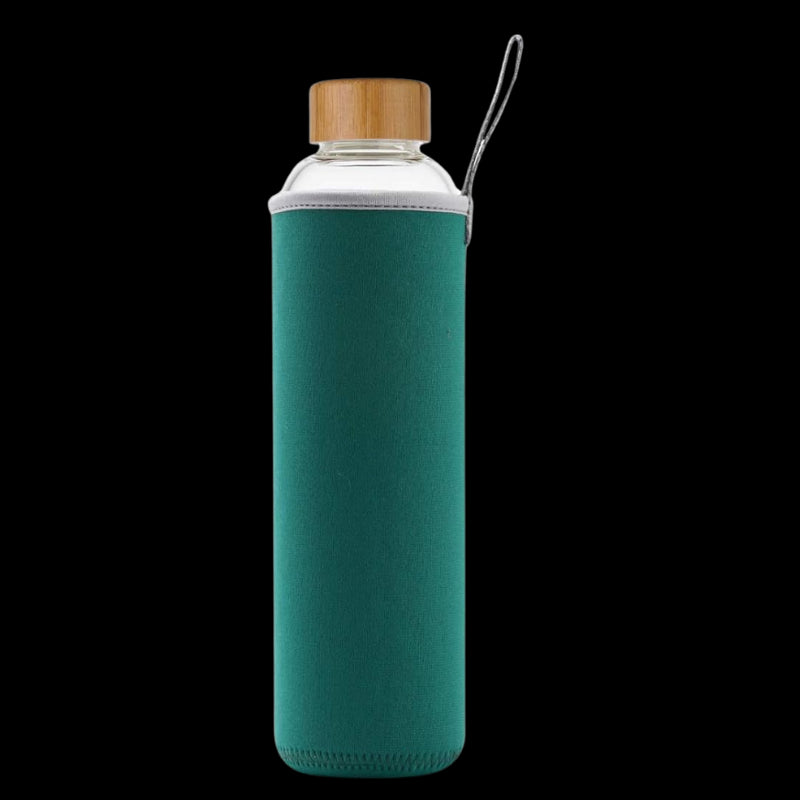 Borosilicate Glass Bottle With Silicon Cover & Bamboo Lid