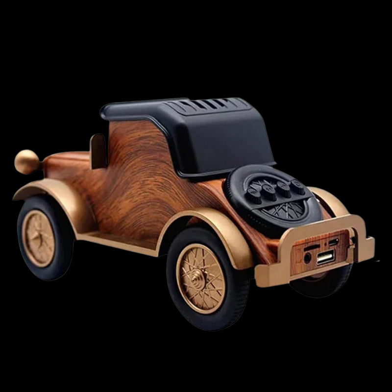 Bamboo Led Digital Classic Vintage Car Speaker