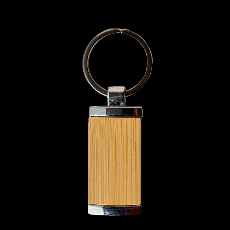 Bamboo rectangle keychain