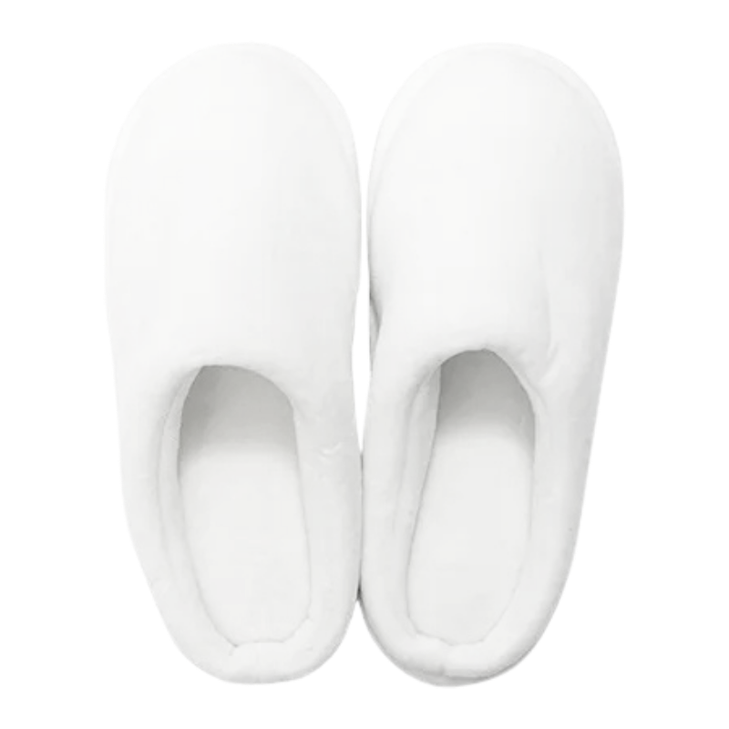 Think Wear Kids Fuzzy Close Toe Full White Slippers