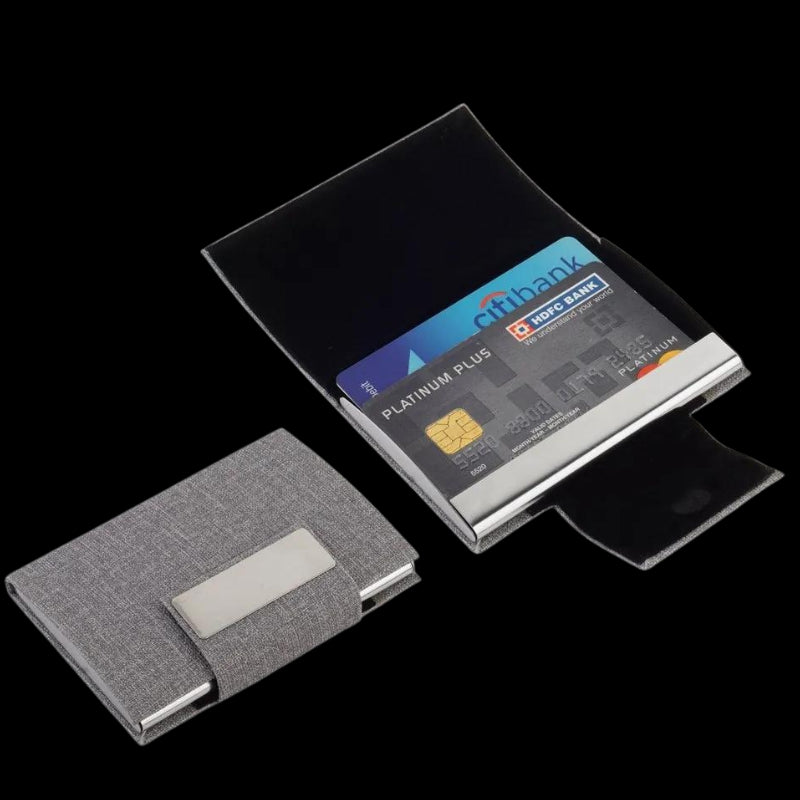 Grey Flip Card Holder