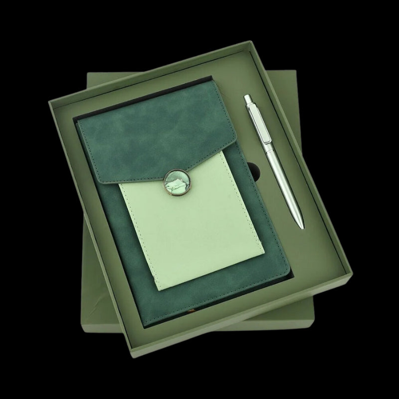 Diary and Metal pen Set (Green)