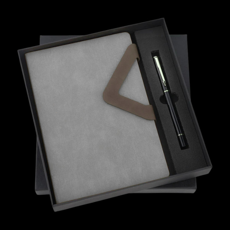 Metal Pen And Notebook (Grey)