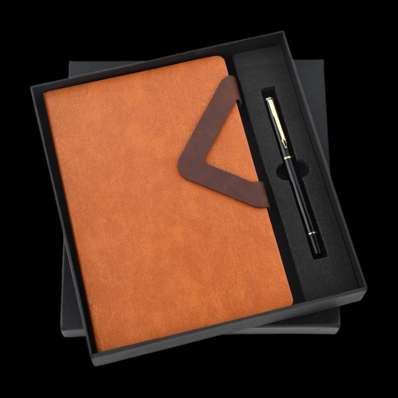 Metal Pen And Notebook (Orange)