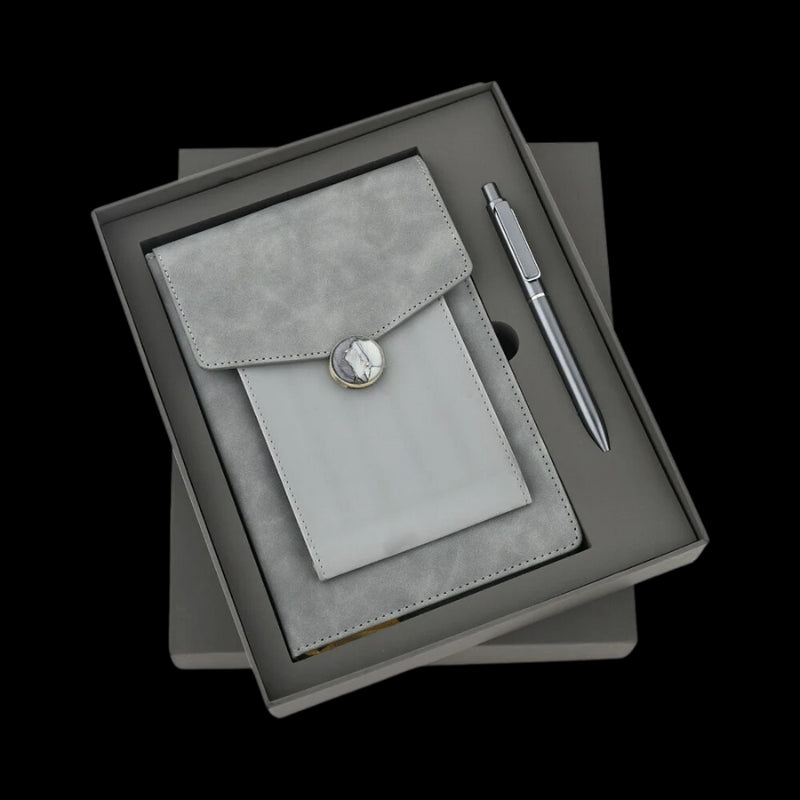 Diary and Metal pen Set (Grey)