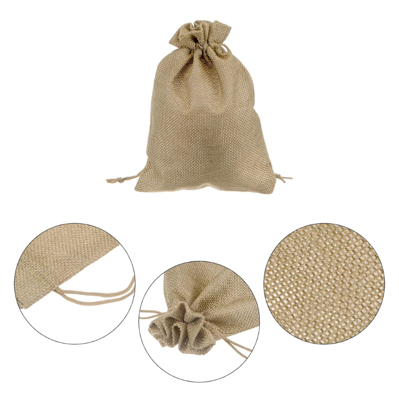 Customized burlap drawstring bag
