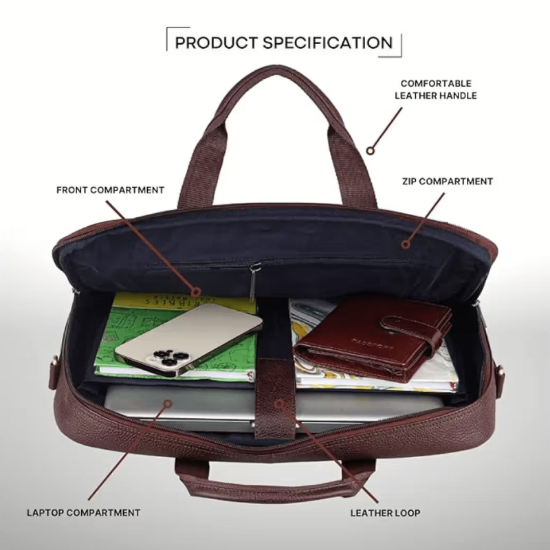 Kenneth Coal Pyramid Laptop Bag (Brown)