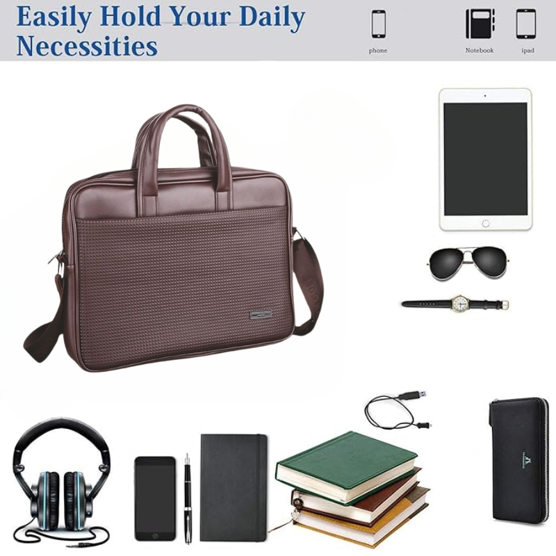 Kenneth Coal Pyramid Laptop Bag (Brown)