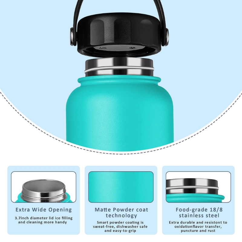 Desk Dazzle Stainless Water Bottle (Blue)
