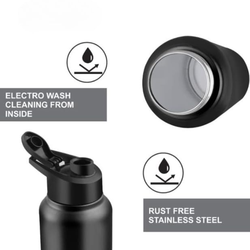 Elite Stainless Steel Water Bottle (Black)