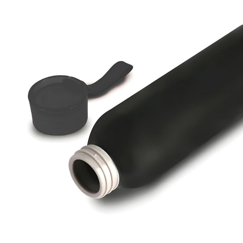 Aluminum Metal Bottle With Silicon Cap (Black)