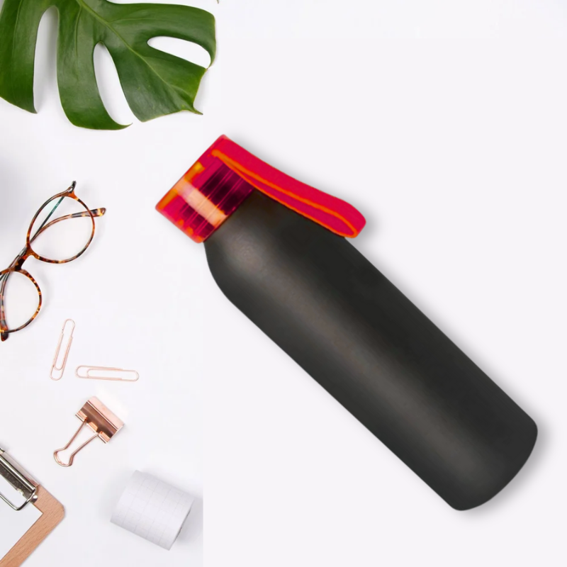 Aluminum Metal Bottle With Silicon Cap (Red)